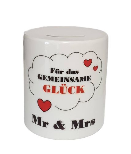Spardose "Für das GEMEINSAME GLÜCK - Mr & Mrs" | mitfreudeschenken.at
