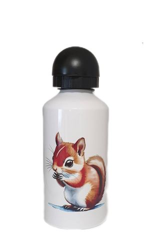 Aluminium-Trinkflasche, Wasserflasche 500ml - Eichhörnchen