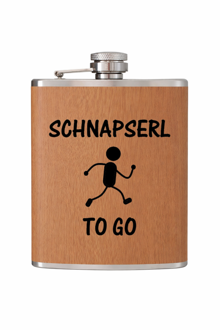Flachmann in Holzdesign  -  Schnapserl to go