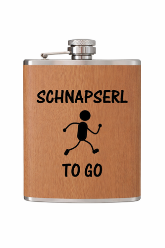 Flachmann in Holzdesign  -  Schnapserl to go