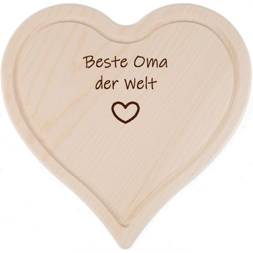 Herz Schneidebrett mit Saftrille - Beste Oma der Welt
