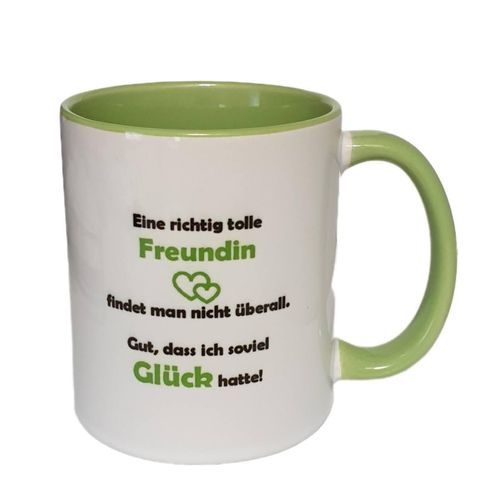 Kaffee- /Teetasse grün "Eine richtig tolle Freundin