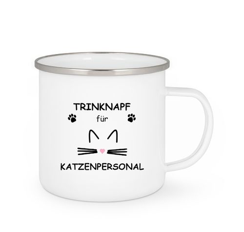 Emailletasse - Trinknapf für Katzenpersonal