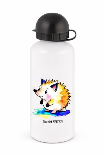 Aluminium-Trinkflasche, Wasserflasche 500ml - Igel