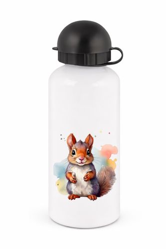 Aluminium-Trinkflasche, Wasserflasche 500ml - Eichhörnchen