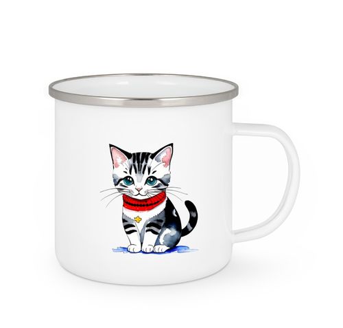 Emailletasse  - Katze