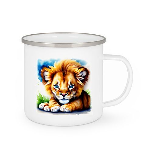 Emailletasse  - Löwe