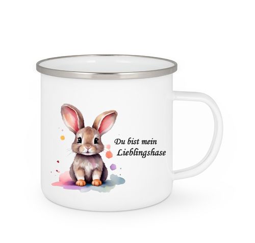 Emailletasse  -  Du bist meine Lieblingshase