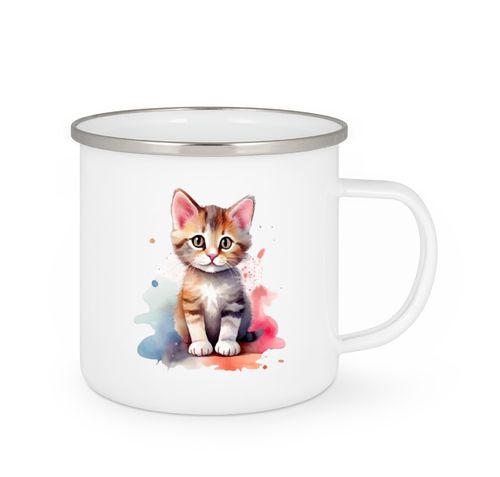 Emailletasse  -  Kätzchen, Katze