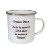 Emailletasse  -  BONUS OMA - Nicht in unserer DNA aber in unseren Herzen!
