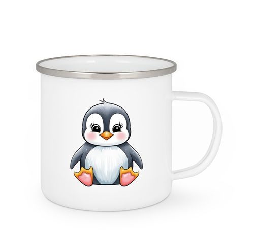 Emailletasse  -  Pinguin