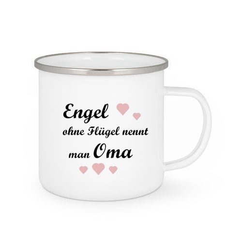 Emailletasse - Engel ohne Flügel nennt man Oma